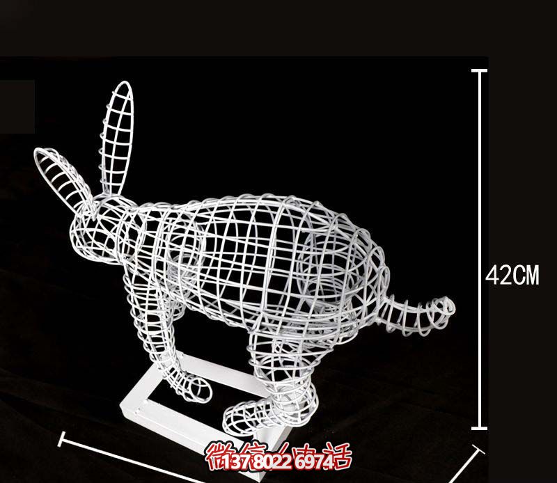 鏤空不銹鋼兔子雕塑，為您的室內裝飾添彩