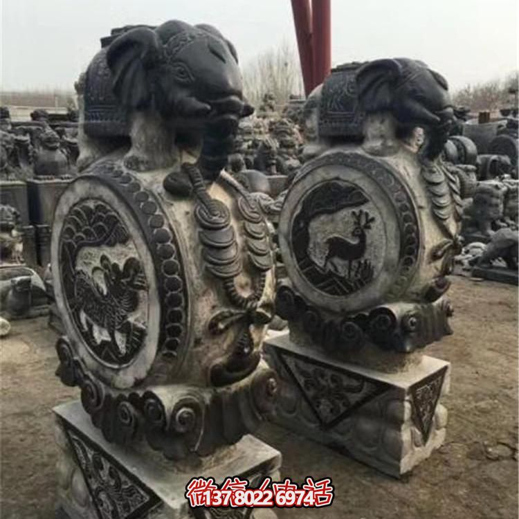 仿古青石大象雕塑，鎮(zhèn)宅安邸