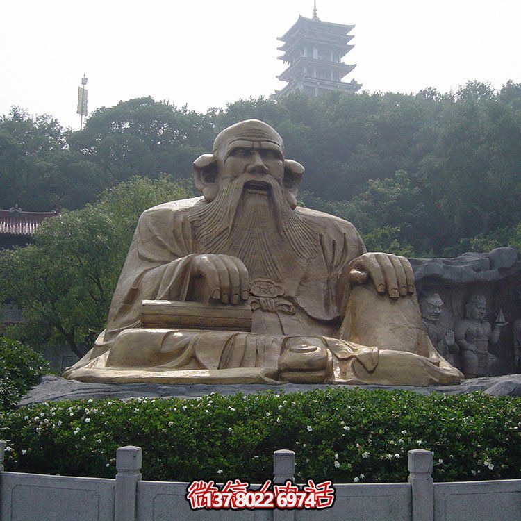 廣場景區大型銅雕老子，戶外仿銅古代人物雕塑